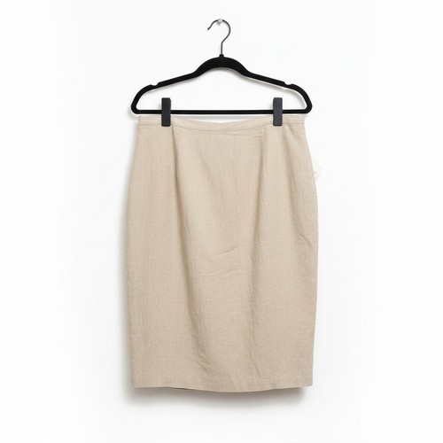 Celine, Vintage Celine New York Beige Cotton Blend Pencil Skirt Size 16 Made in USA