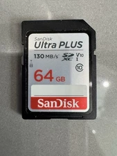 SanDisk - Ultra Plus 64GB SDXC UHS-I Memory Card 130mb/s