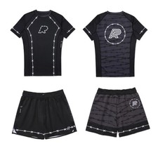 Barrera Albino Y Preto Rash Guard SS y Juego Corto Kimono Bjj Compresión MMA