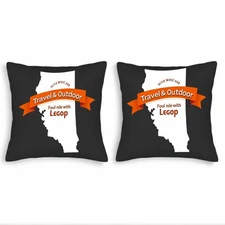 Set of 2 Decorative Throw Pillow Covers 18x18in - Perfect for Couch Bed or Car