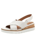 Tamaris Sandalette Damen Keilabsatz EU 41, Weiß, Sommer Schuhe, Freizeit