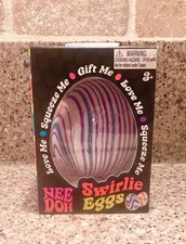 Needoh EASTER SWIRLIE EGG-purple blue white-squish squeeze toy-basket gift NEW!
