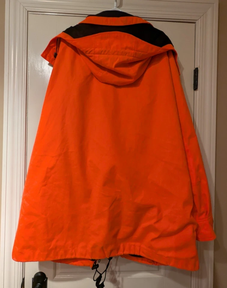 Cabelas XL Tall Blaze Orange Hooded Hunting Field Jacket - Image 2 of 4