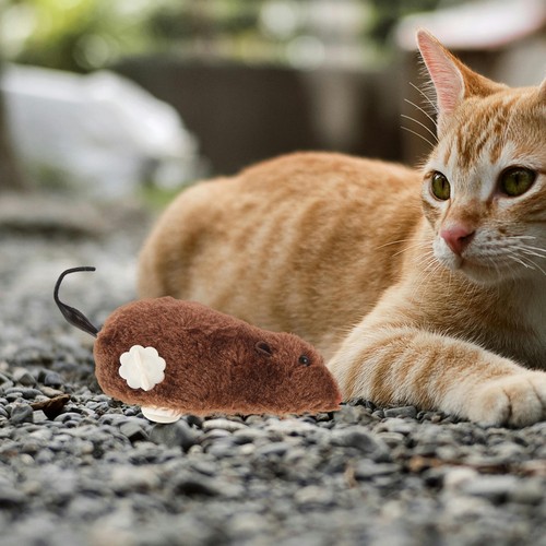 Jump Mouse Toy Mechanical Animal Stuffed Wind up Plush Clockwork