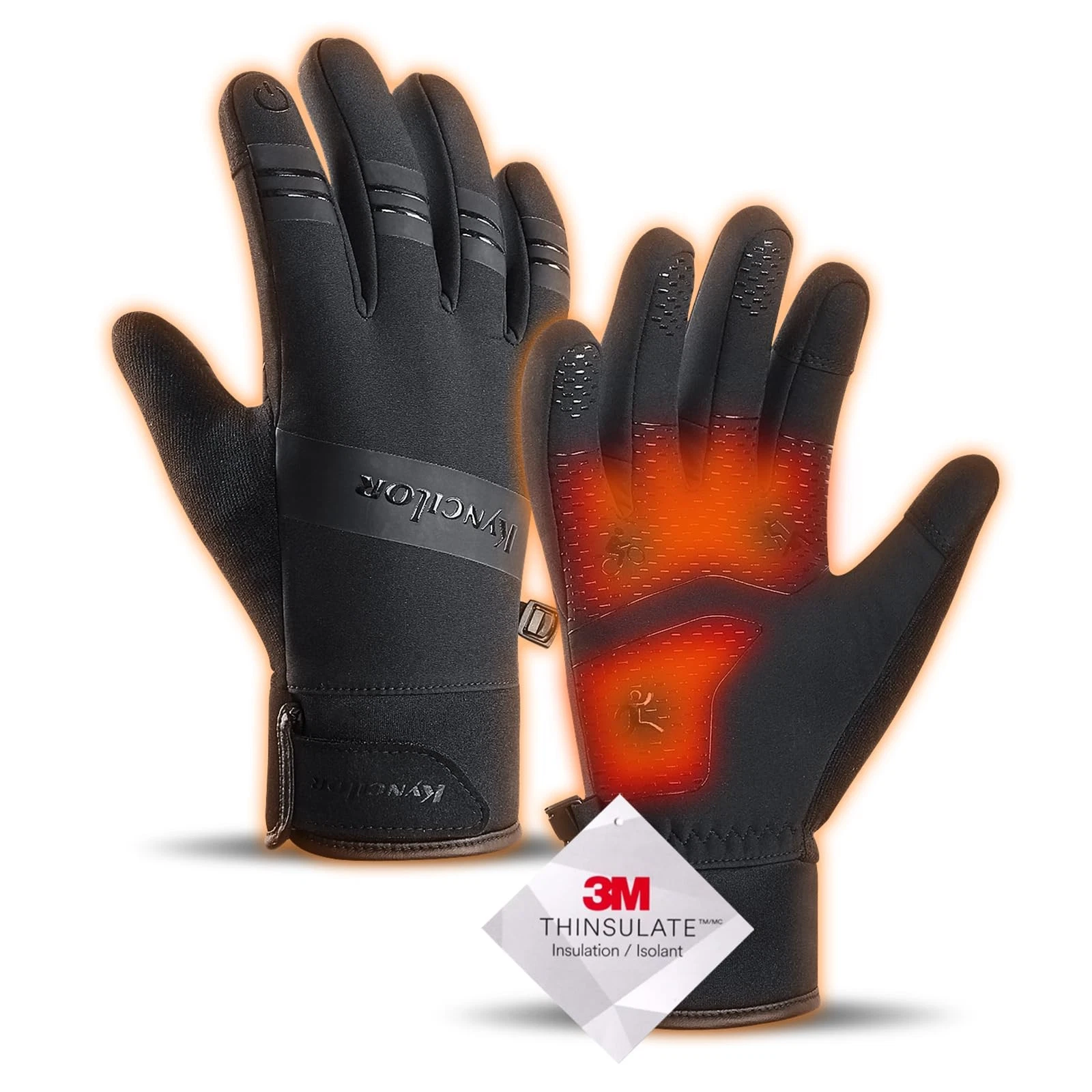 Men's Winter Gloves Windproof and Waterproof Thermal with Touchscreen Finger,...