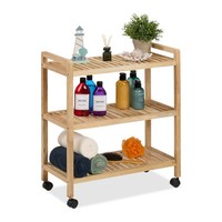 Badregal Regal Badezimmerregal Holzregal Rollregal Standregal Mit Rollen Holz