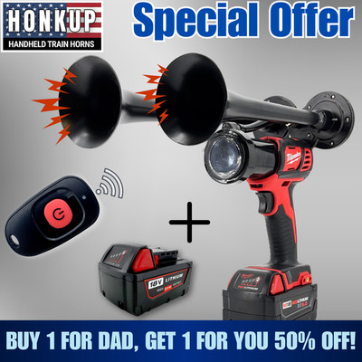 Milwaukee 18V Battery impact tool Train Air Horn + Remote l Gifts For Dad Funn