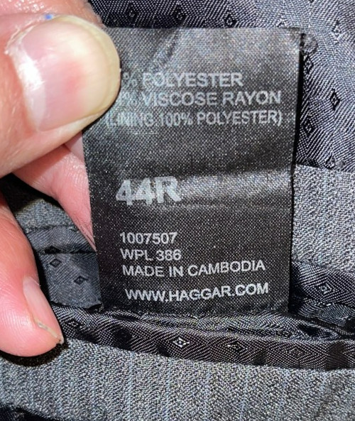 DESIGNER HAGGER 2 BUTTON POLYESTER BLEND GRAY SUI… - image 16