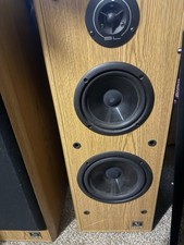 INFINITY SL40 TOWER SPEAKERS SOLID OAK VERIFIED WORKING SOUND SYSTEM Vtg Speaker