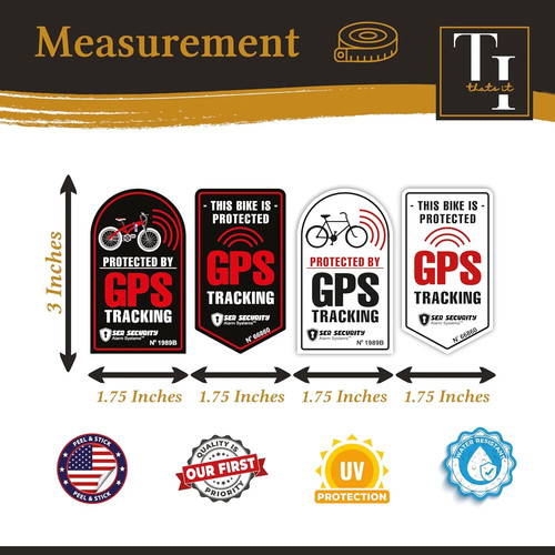 Bike Security Racking ! Bike Safety Stickers Warning GPS Tracker Alarm Bike Protected ...