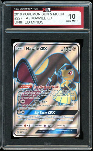 2019 Pokemon Unified Minds #227 Mawile GX Full ART KSA 10 Gem Mint