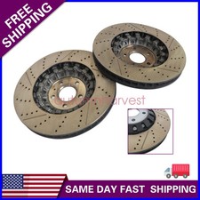 Pair Front 375mm Drilled Brake Disc Rotors RH+LH For Audi RS5 2.9L 2018-2023