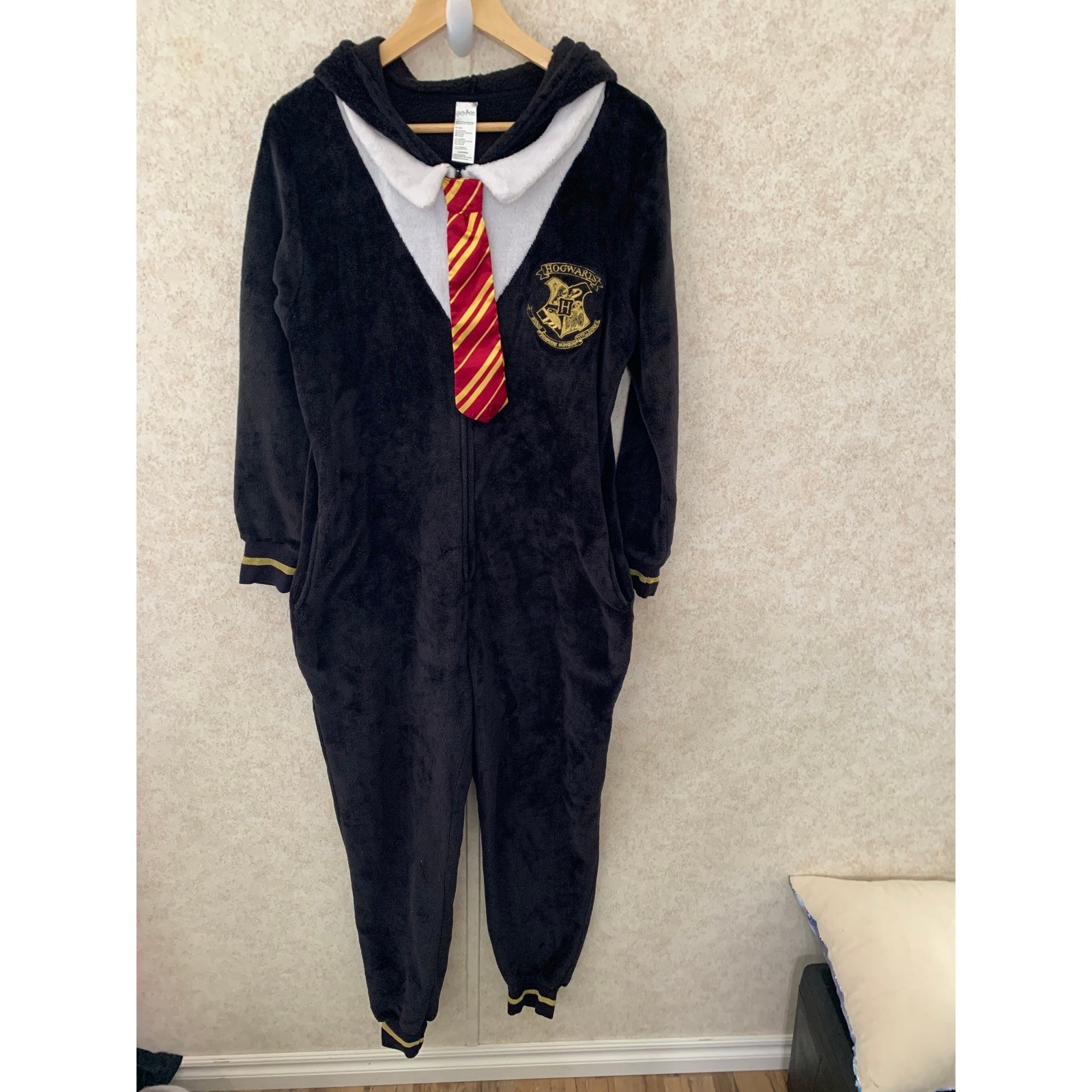 Traje de unión polar Harry Potter Hogwarts pijama de una pieza negro para hombre grande L