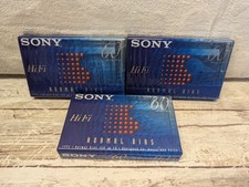 3 Pack Sony Hi Fi Type I Normal Bias Blank Audio Cassette Tapes 60 Minutes - New