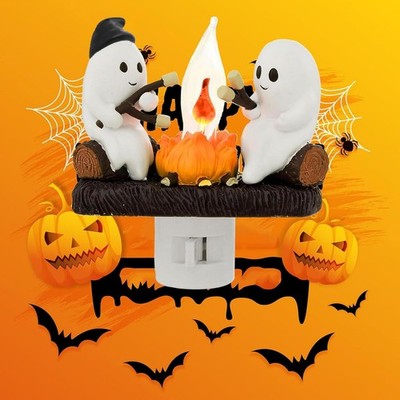 Halloween Ghost Campfire Fire Marshmallow Night Light Flickering Nightlight Gift