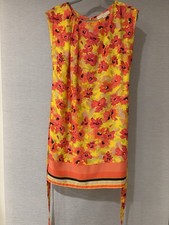 Ann Taylor Loft Women's Sleeveless Floral Dress Pink, Yellow,  Size 10. New!!