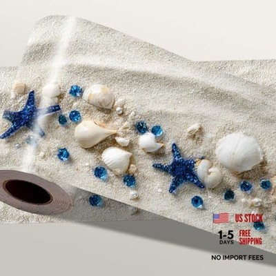 Beach Seashell Wallpaper Border 196x4 Inch Peel and Stick Wall Border Self 