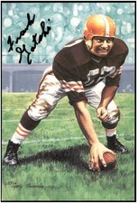Frank Gatski Autographed Goal Line Art Card GLAC Browns BAS Beckett 107124