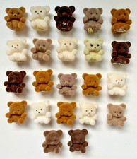 22 Vintage Miniature Flocked Fuzzy Teddy Bears Lot