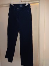 Polo Ralph Lauren Boys Blue Corduroy Pants Size 10 Pony Classic Straight Preppy
