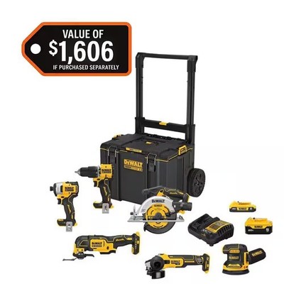DEWALT 20-Volt MAX Tough System Lithium-Ion 6-Tool Cordless Combo tight spaces