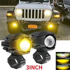 Bumper 3" Led Drivning Fog Lights fit Jeep Wrangler JL JT JK Rubicon 2007-2025