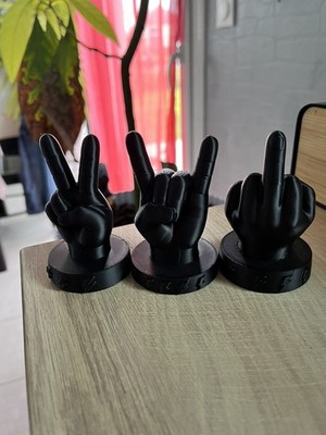 Konvolut 3 Figuren Hand Rock & Ehrenfinger 8 cm - Dekoration - Geschenkidee '' 