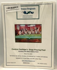 2007 Orenco Originals Counted Cross Stitch Pattern Dogs Playing Pool Coolidge