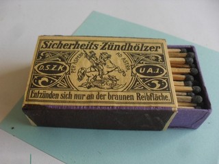 Streichholzschachtel Zündhölzer DSZK UA1. AD Astra Drache Pferd u. Rei
