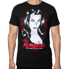 Kreepsville Vampira The Original Glamour Ghoul Red Web Tee Shirt S-M-L-XL-2X-3X