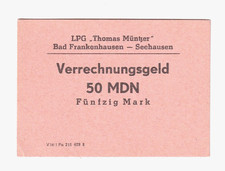 LPG Bad Frankenhausen - Seehausen Innerbetriebliches Verrechnungsgeld 50 MDN