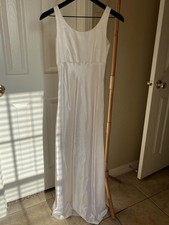 Vintage Erez Levy Satin White Wedding Dress Size 2