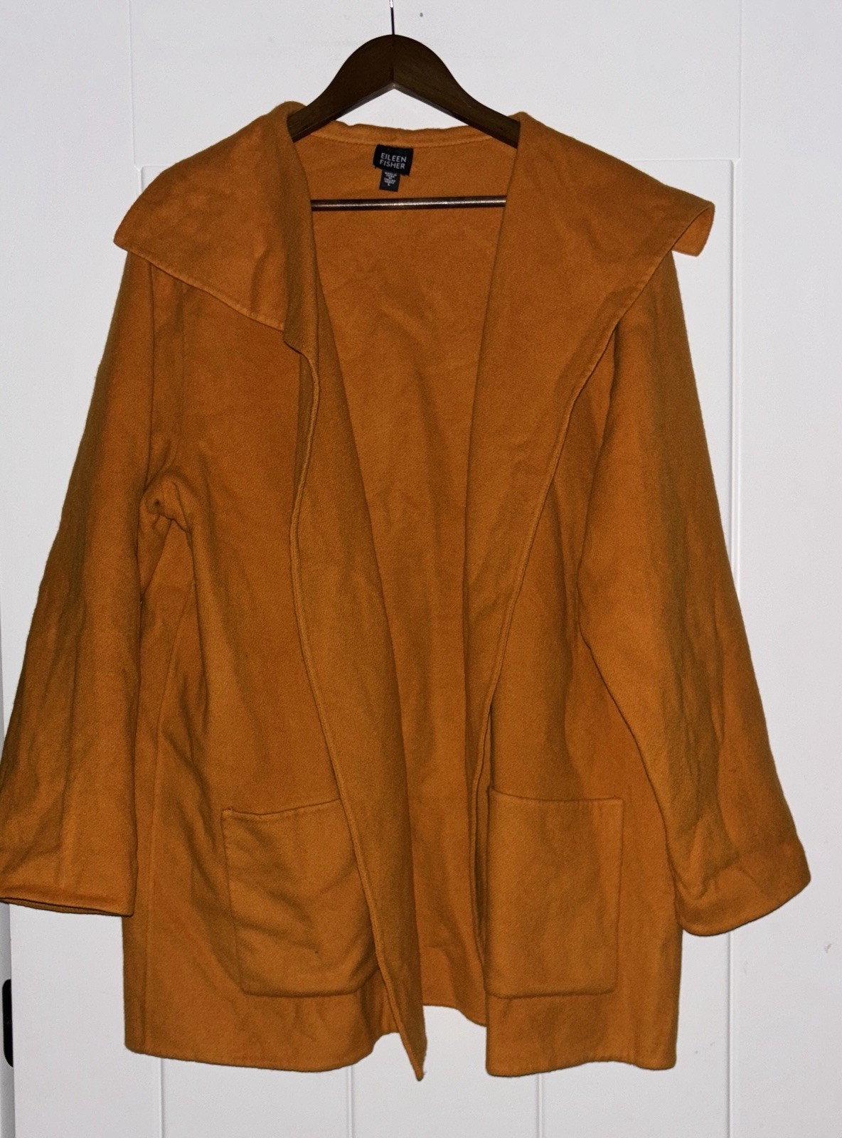 Eileen Fisher Wool Cashmere Blend Cape Coat Women L Timeless Minimalist Relax