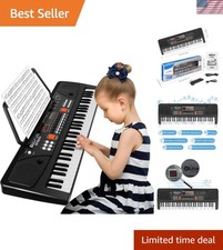 61-Key Kids Piano with Microphone Dual Speakers for Ages 3-12 - Portable Fun