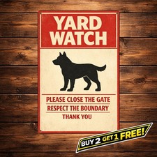 Trespassing Dogs Yard Warning Metal Tin Sign Beware Dog Safety Decor 8x12