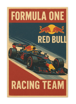 Formula One Poster - Red Bull Racing Team Motorsport Wall Art Decor