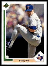 1991 UPPER DECK BASEBALL CARD BOBBY WITT #627 TEXAS RANGERS 6729