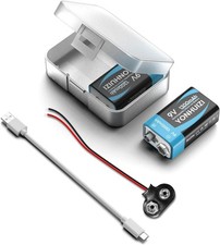 Rechargeable 9V Batteries Packs, 2 x 1300mAh 9 Volt Lithium-ion Square Battery