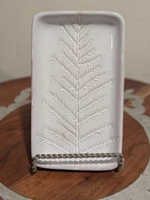 Mud Pie Stoneware White Tidbit Or Trinket Dish With Tree Design