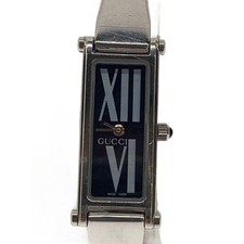 Gucci Quartz Watch Men Black Silver 1500L Analog Used