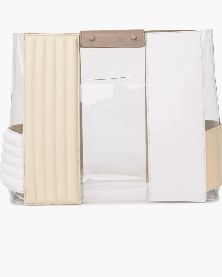 Bolso de Mano Louise Et Cie Alez Amarillo y Beige, Cuero y PVC Transparente, 248 $ Foto 3 de 4