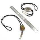 Signed Southwest Sterling Turquoise Overlay Feather Bolo Tie Lot of 2 #S5620-2 — photo 9
