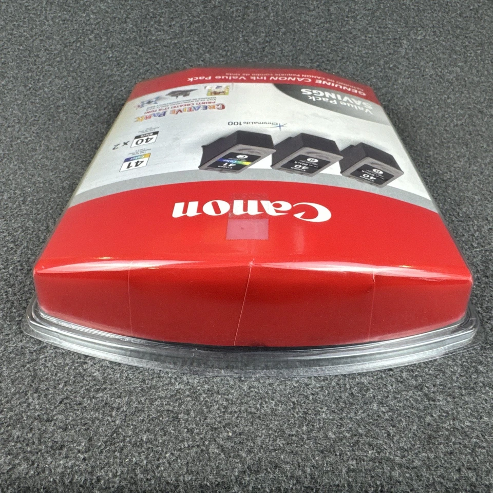 Cartuchos de tinta tricolor genuínos Canon OEM PG-40 preto/CL-41 pacote com 3 novos lacrados - Imagem 3 de 4