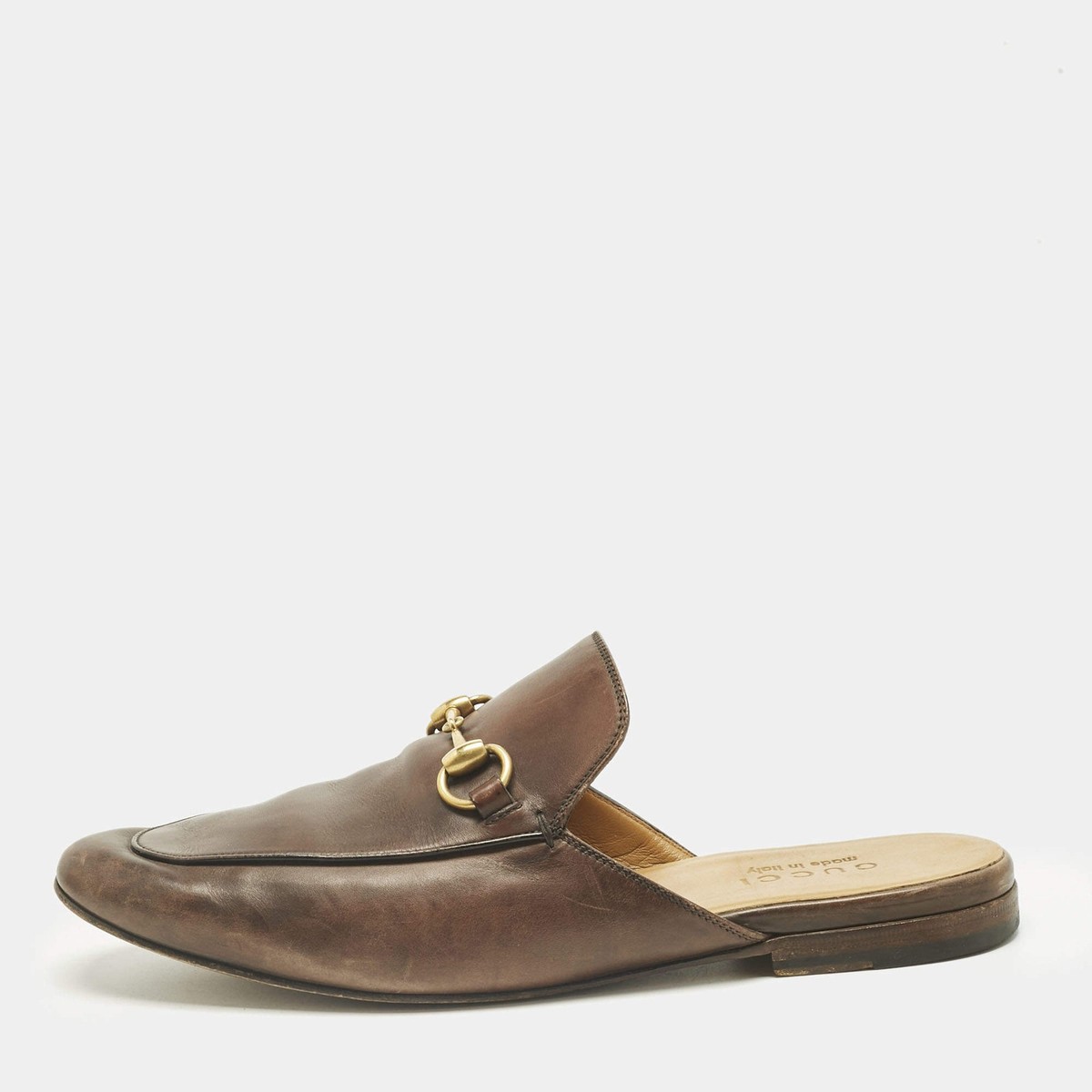 Gucci Brown Leather Horsebit Mules Size 41 | eBay