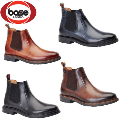 Herren Leder Chelsea Stiefel Basis London Blüte Doppelzwickel Zum Überziehen Ortholite Stiefel