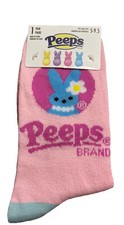 NEW  Peeps Bunny Socks SIZE 5-9.5  Crew Socks Perfect For Easter Baskets 