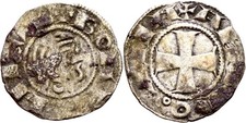 Medieval Europe Silver Denier - Antioch 1163-1201 AD - Bohemond III - Cross