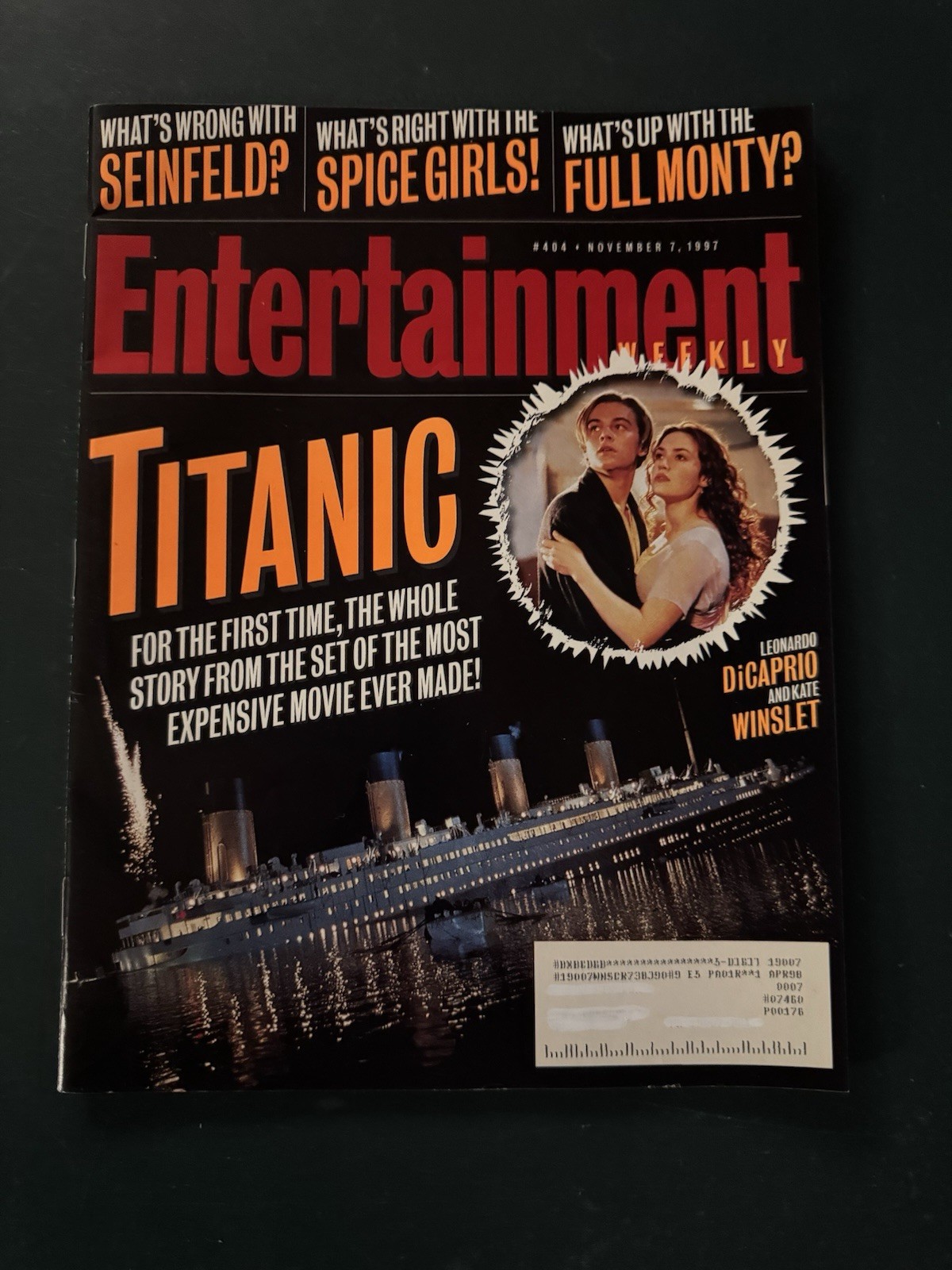 Entertainment Weekly November 7 1997 Titanic Leonardo DiCaprio Kate Winslet Mint