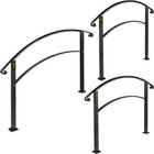 VEVOR Eingangsgeländer Treppengeländer Handlauf Schmiedeeisen 3/4/5 Stufen