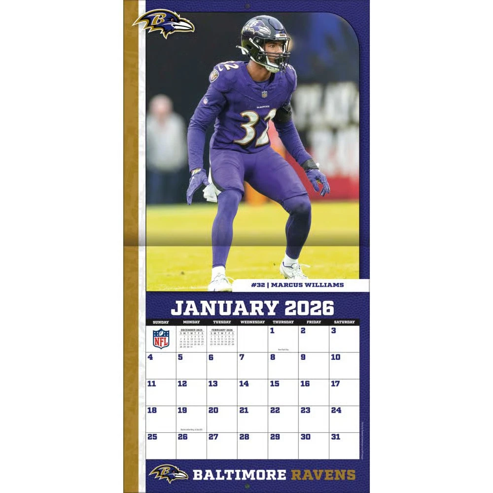 football Baltimore 2026 Mini Wall Calendar